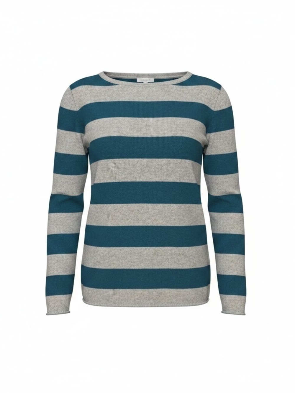 Y2k Bitten by Sarah Jessica Parker Teal and Gray Striped Crewneck Sweater SizeXL